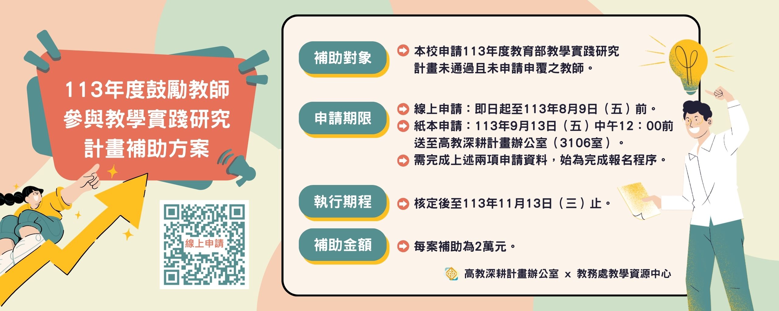 113年度「鼓勵教師參與教學實踐研究計畫」補助方案